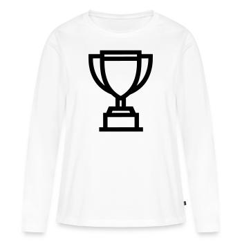 trophée - T-shirt manches longues Premium bio Femme - blanc - Devant - Julia (174cm)