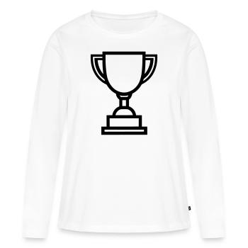 trophée - T-shirt manches longues Premium bio Femme - blanc - Devant - Julia (174cm)