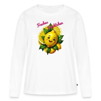 Freches Früchtchen - Frauen Premium Bio Langarmshirt - Weiß - Vorne - Julia (174cm)
