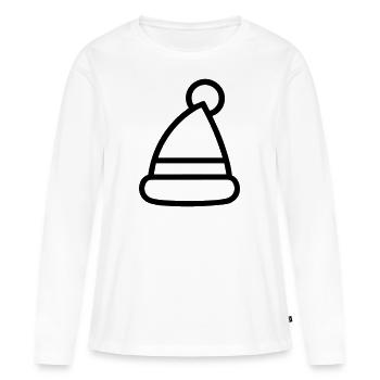 Christmas hat - Women's Premium Organic Long Sleeve Shirt - white - Front - Julia (174cm)
