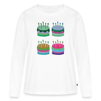 torten bunt - Frauen Premium Bio Langarmshirt - Weiß - Vorne - Julia (174cm)