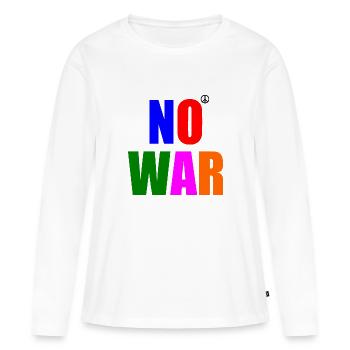 No war - T-shirt manches longues Premium bio Femme - blanc - Devant - Julia (174cm)