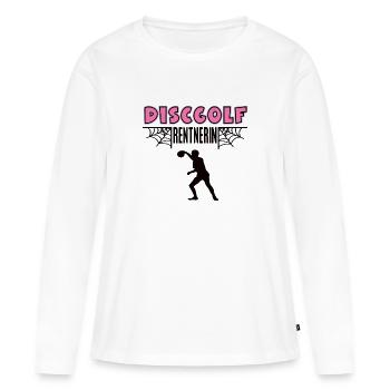 Discball Rentnerin Discballerin Rente Ruhestand - Frauen Premium Bio Langarmshirt - Weiß - Vorne - Julia (174cm)