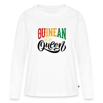 Reine de Guinée Guinée Drapeau de Guinée - T-shirt manches longues Premium bio Femme - blanc - Devant - Julia (174cm)