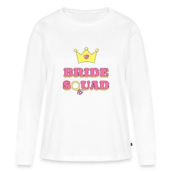 Bride squad - Frauen Premium Bio Langarmshirt - Weiß - Vorne - Julia (174cm)
