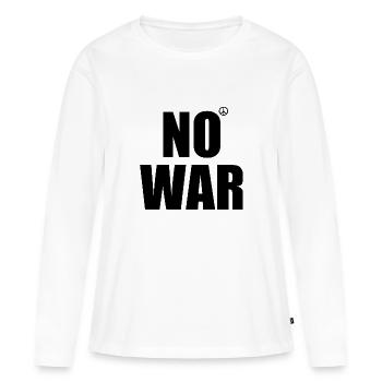 No war - T-shirt manches longues Premium bio Femme - blanc - Devant - Julia (174cm)