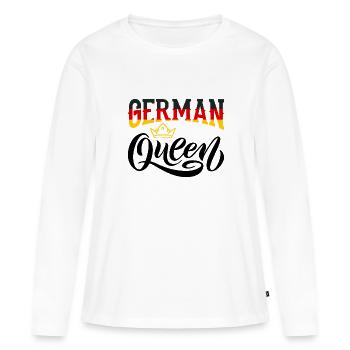 German Queen Germany German Flag - Frauen Premium Bio Langarmshirt - Weiß - Vorne - Julia (174cm)