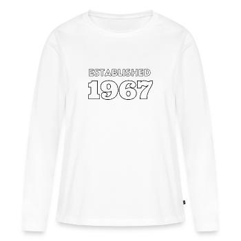 Established 1967 - Feier dein Geburtsjahr - Frauen Premium Bio Langarmshirt - Weiß - Vorne - Julia (174cm)