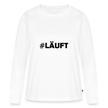 Running # Runs Motto Sport Running Run - Women's Premium Organic Long Sleeve Shirt - white - Front - Julia (174cm)