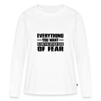 motivation - T-shirt manches longues Premium bio Femme - blanc - Devant - Julia (174cm)