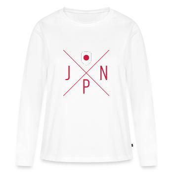 Motif Japon - T-shirt manches longues Premium bio Femme - blanc - Devant - Julia (174cm)