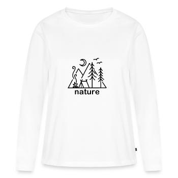 nature nature - T-shirt manches longues Premium bio Femme - blanc - Devant - Julia (174cm)