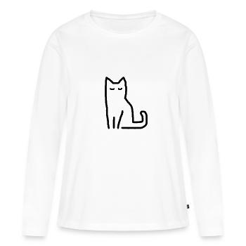 Cat Geschenkidee - Frauen Premium Bio Langarmshirt - Weiß - Vorne - Julia (174cm)