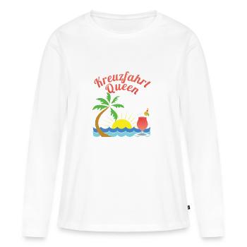 Cruise queen palm sea sun gift - Women's Premium Organic Long Sleeve Shirt - white - Front - Julia (174cm)