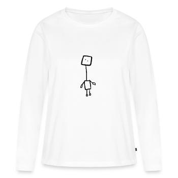 Robot fou (noir) - T-shirt manches longues Premium bio Femme - blanc - Devant - Julia (174cm)