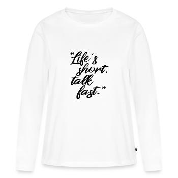 Proverbes - T-shirt manches longues Premium bio Femme - blanc - Devant - Julia (174cm)