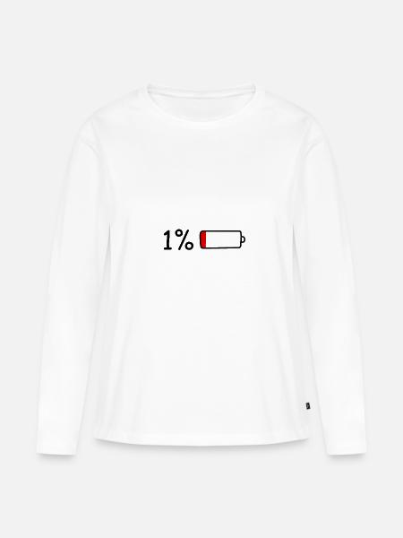 1% Akku. - Frauen Premium Bio Langarmshirt - Weiß