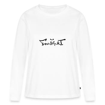 Frankfurt Handlettering Streetart Graffiti Design - T-shirt manches longues Premium bio Femme - blanc - Devant - Julia (174cm)