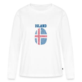 Islande - T-shirt manches longues Premium bio Femme - blanc - Devant - Julia (174cm)