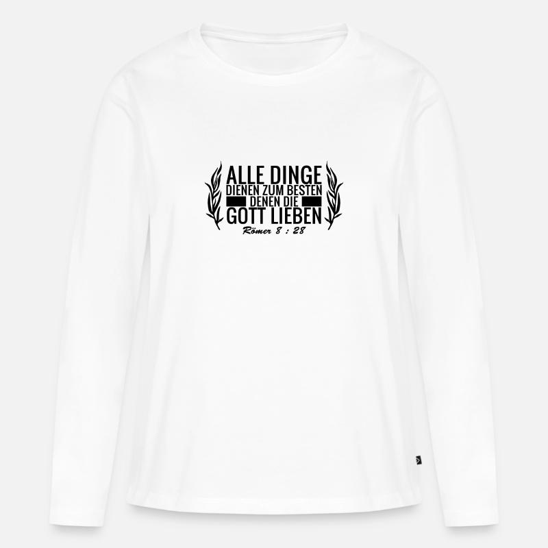 Jesus - Frauen Premium Bio Langarmshirt - Weiß