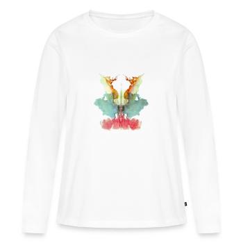 Rorschach Tafel 9/10 - Frauen Premium Bio Langarmshirt - Weiß - Vorne - Julia (174cm)