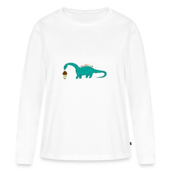 Dino Ice Cream Chocolate Dinosaur Vanilla - Women's Premium Organic Long Sleeve Shirt - white - Front - Julia (174cm)