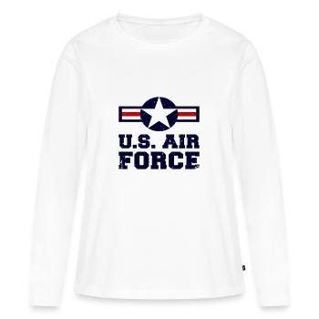 US AIR FORCE - T-shirt manches longues Premium bio Femme - blanc - Devant - Julia (174cm)