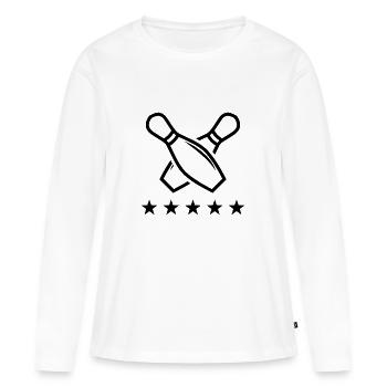 cônes croisés - T-shirt manches longues Premium bio Femme - blanc - Devant - Julia (174cm)