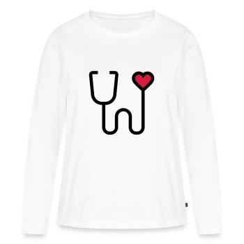 Stethoscope listening device - Women's Premium Organic Long Sleeve Shirt - white - Front - Julia (174cm)