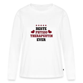 Beste Physiotherapeutin Frau Physiotherapie Physio - Frauen Premium Bio Langarmshirt - Weiß - Vorne - Julia (174cm)