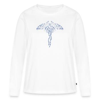 Maori tattoo rays wisdom blue - Women's Premium Organic Long Sleeve Shirt - white - Front - Julia (174cm)