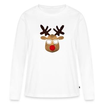 Ugly Xmas Cooles Rehntier Noël - T-shirt manches longues Premium bio Femme - blanc - Devant - Julia (174cm)