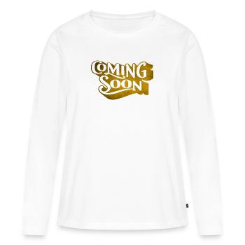 À venir, inscription en anglais - T-shirt manches longues Premium bio Femme - blanc - Devant - Julia (174cm)