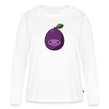 BD Prune - T-shirt manches longues Premium bio Femme - blanc - Devant - Julia (174cm)