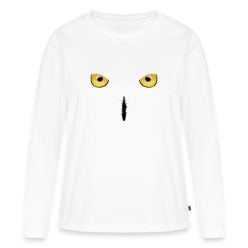 Schneeeule Eule Snowy Owl - Frauen Premium Bio Langarmshirt - Weiß - Vorne - Julia (174cm)