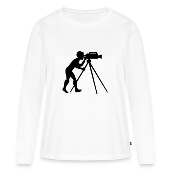 Caméraman film télévision - T-shirt manches longues Premium bio Femme - blanc - Devant - Julia (174cm)