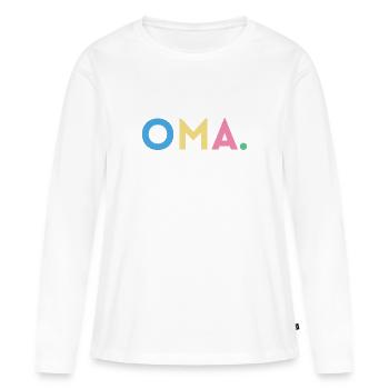 Oma - Bunte Farben - Frauen Premium Bio Langarmshirt - Weiß - Vorne - Julia (174cm)