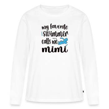 Fière natation Mimi Nageuse Mimi Grand-mère Cadeau - T-shirt manches longues Premium bio Femme - blanc - Devant - Julia (174cm)