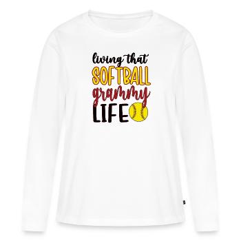 Grammy Granny par joueur de softball Softball Grammy - T-shirt manches longues Premium bio Femme - blanc - Devant - Julia (174cm)