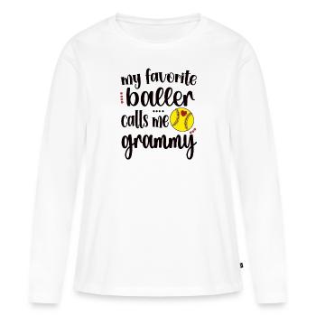 Grammy Granny par joueur de softball Softball Grammy - T-shirt manches longues Premium bio Femme - blanc - Devant - Julia (174cm)
