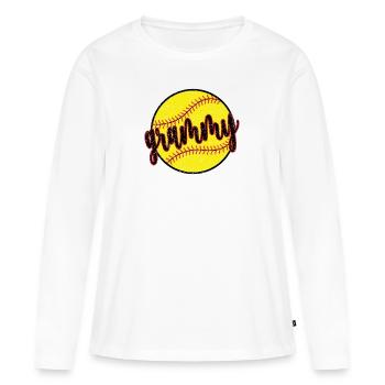 Grammy Grand-mère d’un joueur de softball Softball Grammy - T-shirt manches longues Premium bio Femme - blanc - Devant - Julia (174cm)