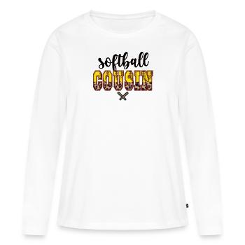 Fier cousin de softball d’un joueur de softball - T-shirt manches longues Premium bio Femme - blanc - Devant - Julia (174cm)