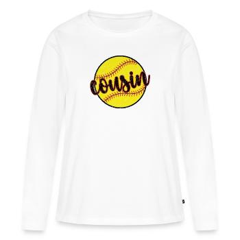 Fier cousin de softball d’un joueur de softball - T-shirt manches longues Premium bio Femme - blanc - Devant - Julia (174cm)