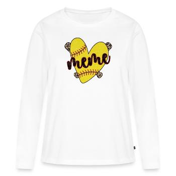 Meme Oma Eines Softballspieler Softball Meme - Frauen Premium Bio Langarmshirt - Weiß - Vorne - Julia (174cm)