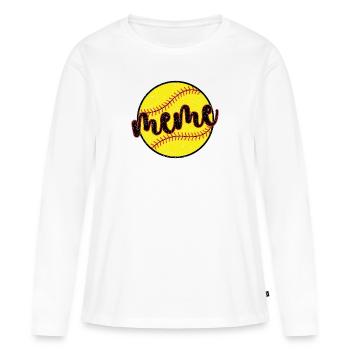 Meme Oma Eines Softballspieler Softball Meme - Frauen Premium Bio Langarmshirt - Weiß - Vorne - Julia (174cm)
