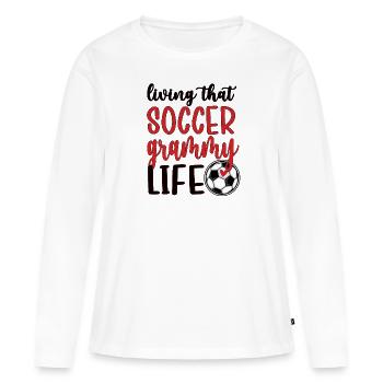 Grammy Grand-mère de joueur de football Grammy - T-shirt manches longues Premium bio Femme - blanc - Devant - Julia (174cm)