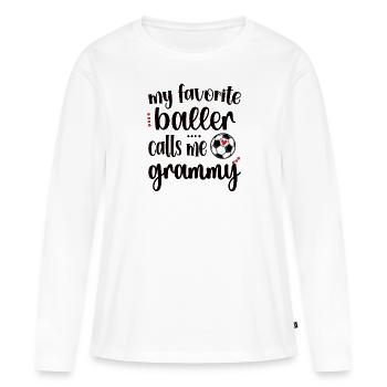 Grammy Grand-mère de joueur de football Grammy - T-shirt manches longues Premium bio Femme - blanc - Devant - Julia (174cm)