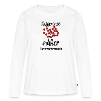 Ambulancier paramédical Secouriste paramédical - T-shirt manches longues Premium bio Femme - blanc - Devant - Julia (174cm)