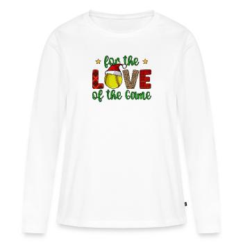 Softball Cadeaux de Noël Joueur de softball Noël - T-shirt manches longues Premium bio Femme - blanc - Devant - Julia (174cm)