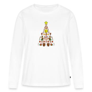 Softball Cadeaux de Noël Joueur de softball Noël - T-shirt manches longues Premium bio Femme - blanc - Devant - Julia (174cm)